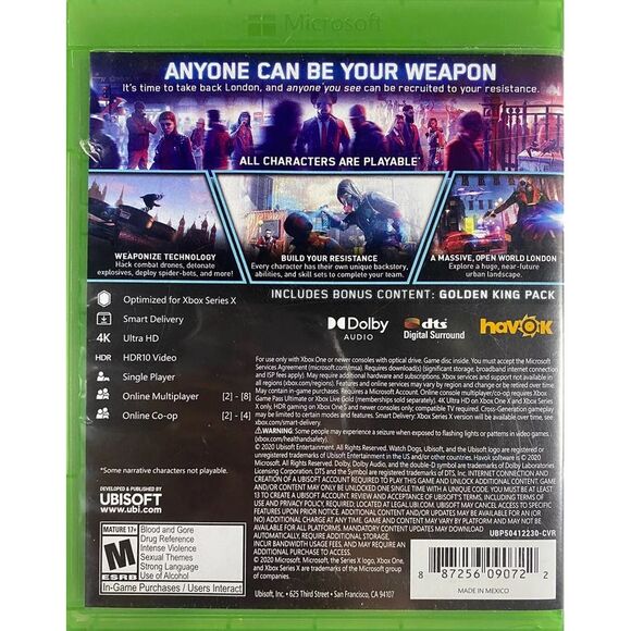 Watch Dogs Legion Xbox One Video Game - Picture 3 of 3